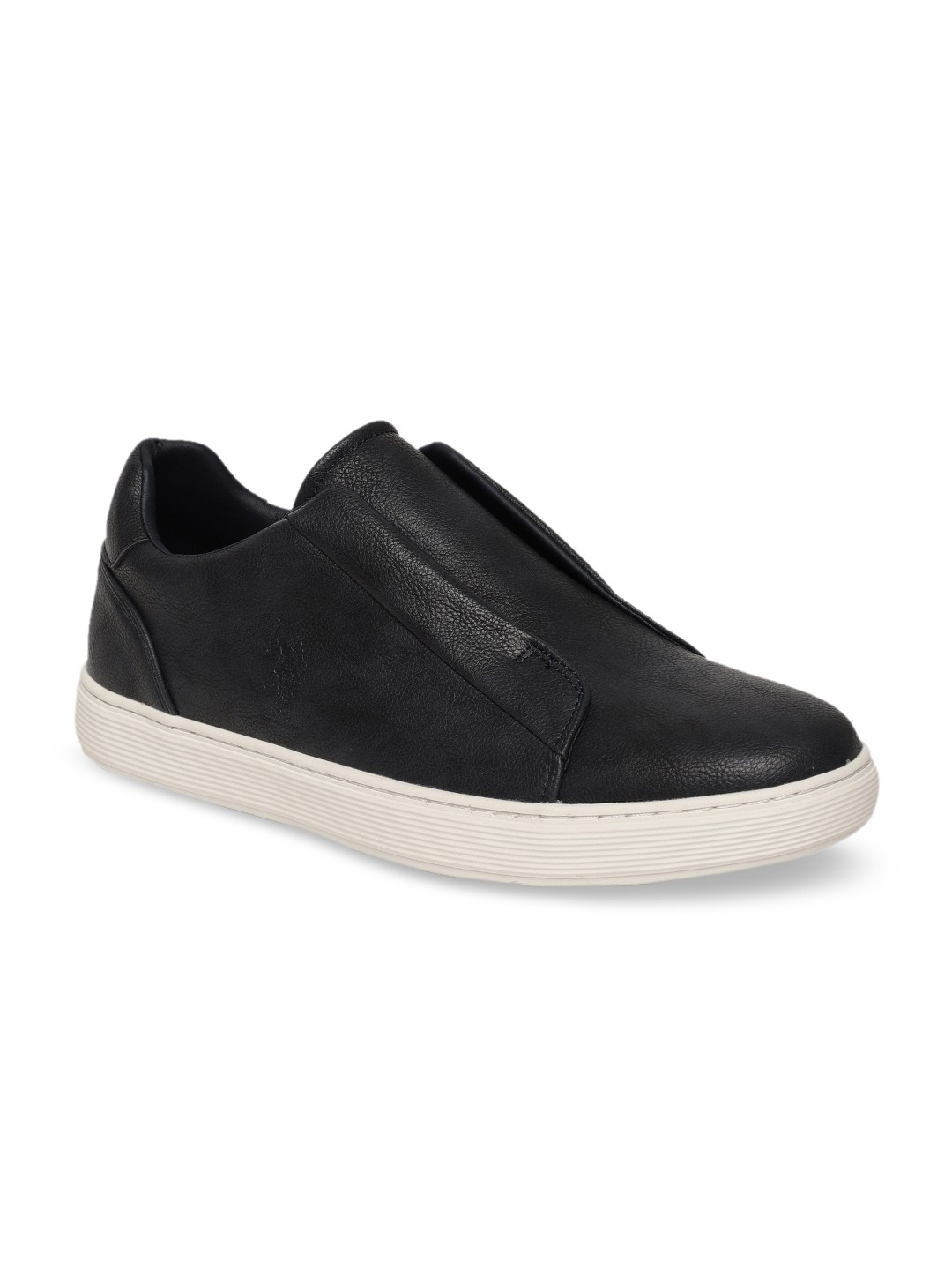 U.S. Polo Assn. Men Navy Blue Solid Slip-On Sneakers