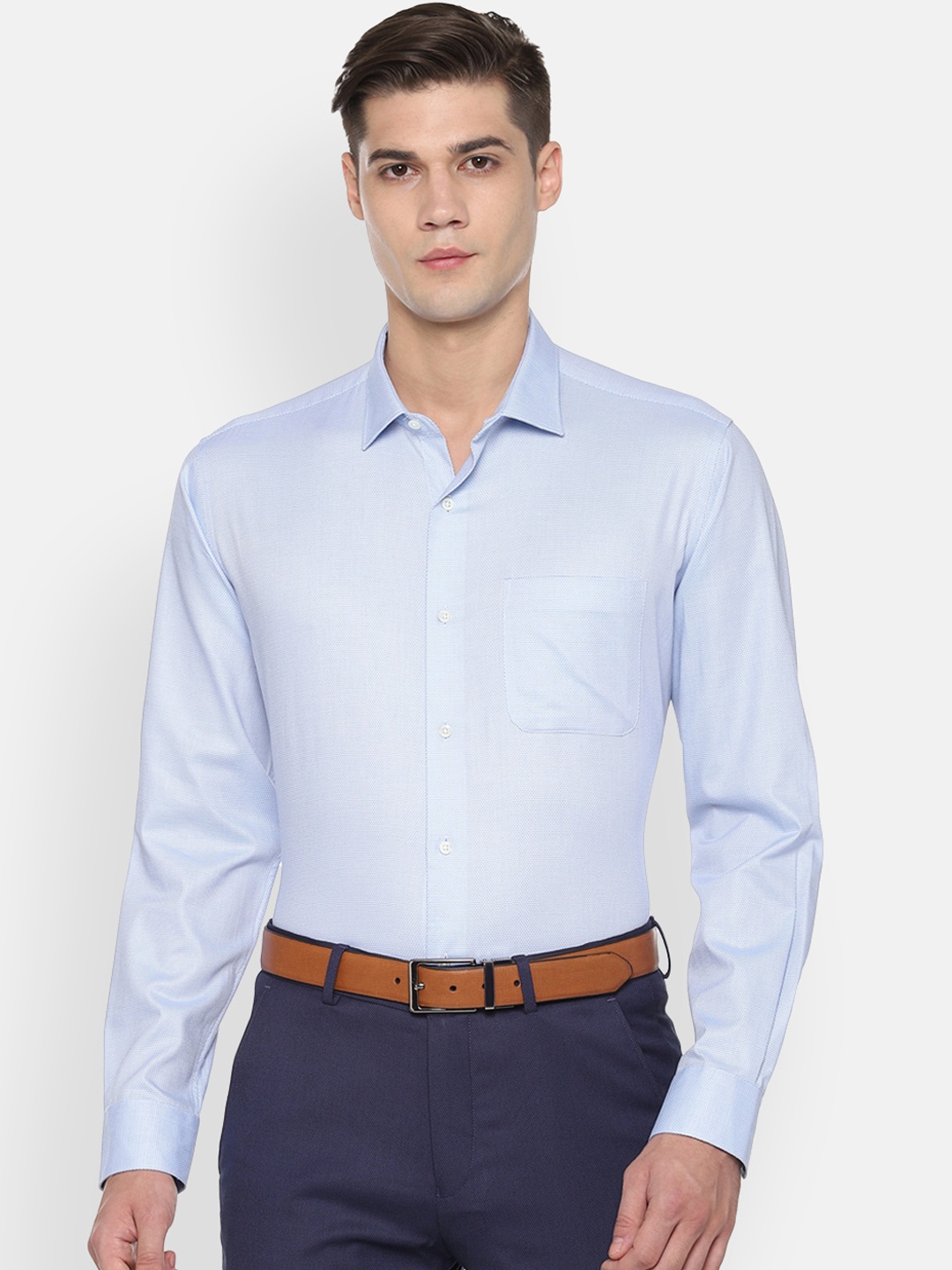 

Van Heusen Men Blue Regular Fit Printed Formal Shirt