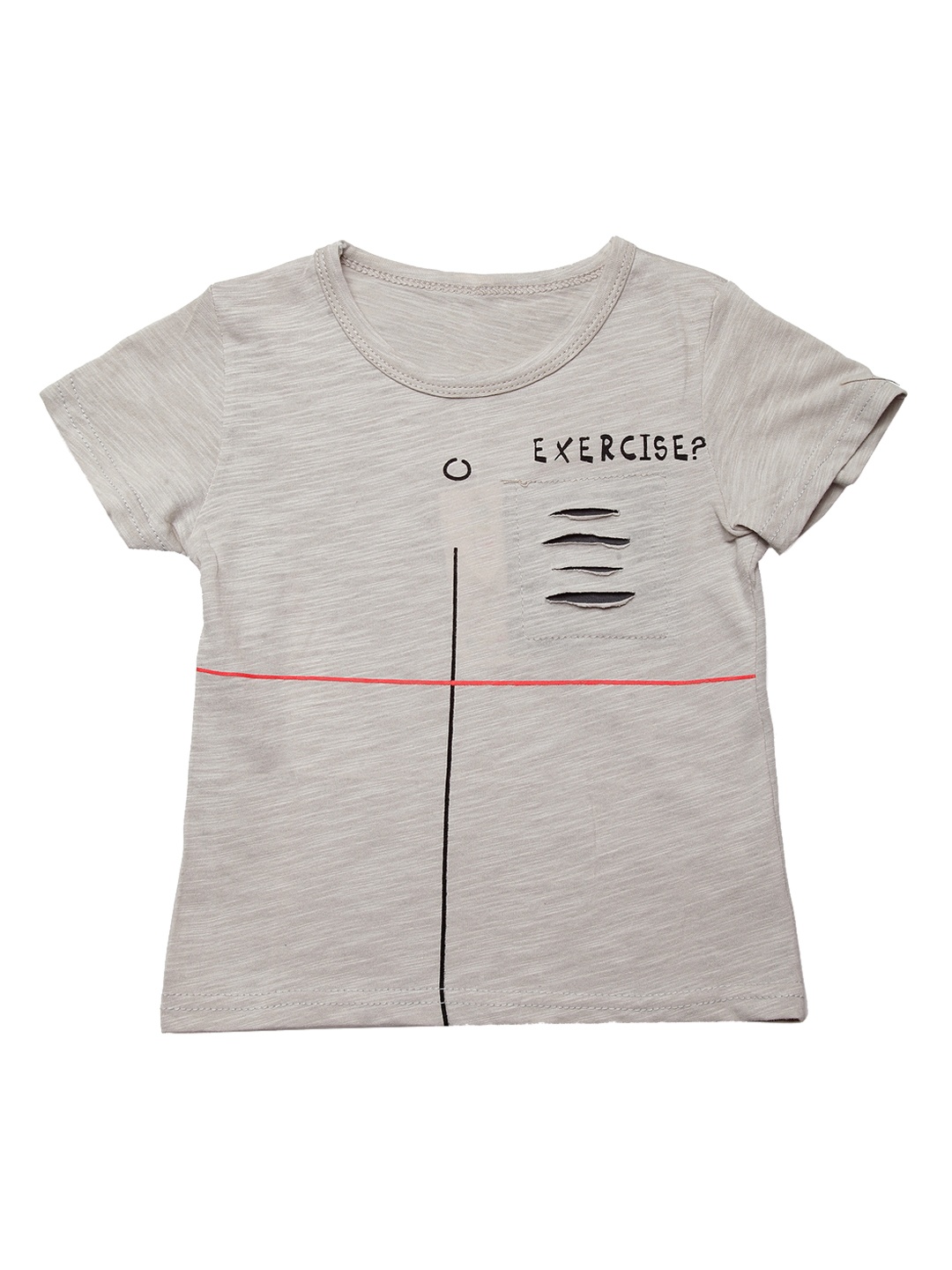 

J Style Unisex Grey Printed Round Neck T-shirt