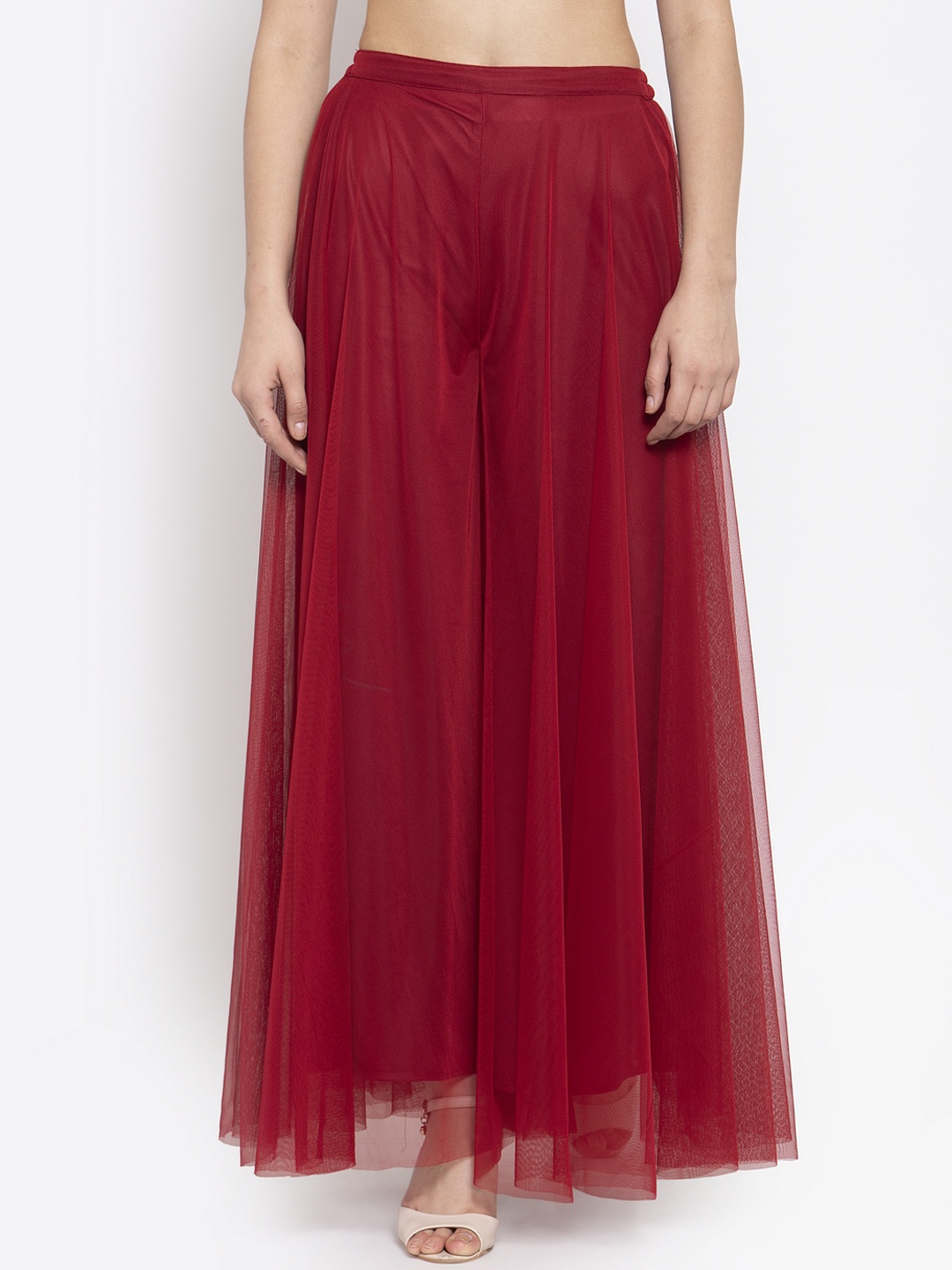 

Just Wow Women Maroon Solid Flared Palazzos