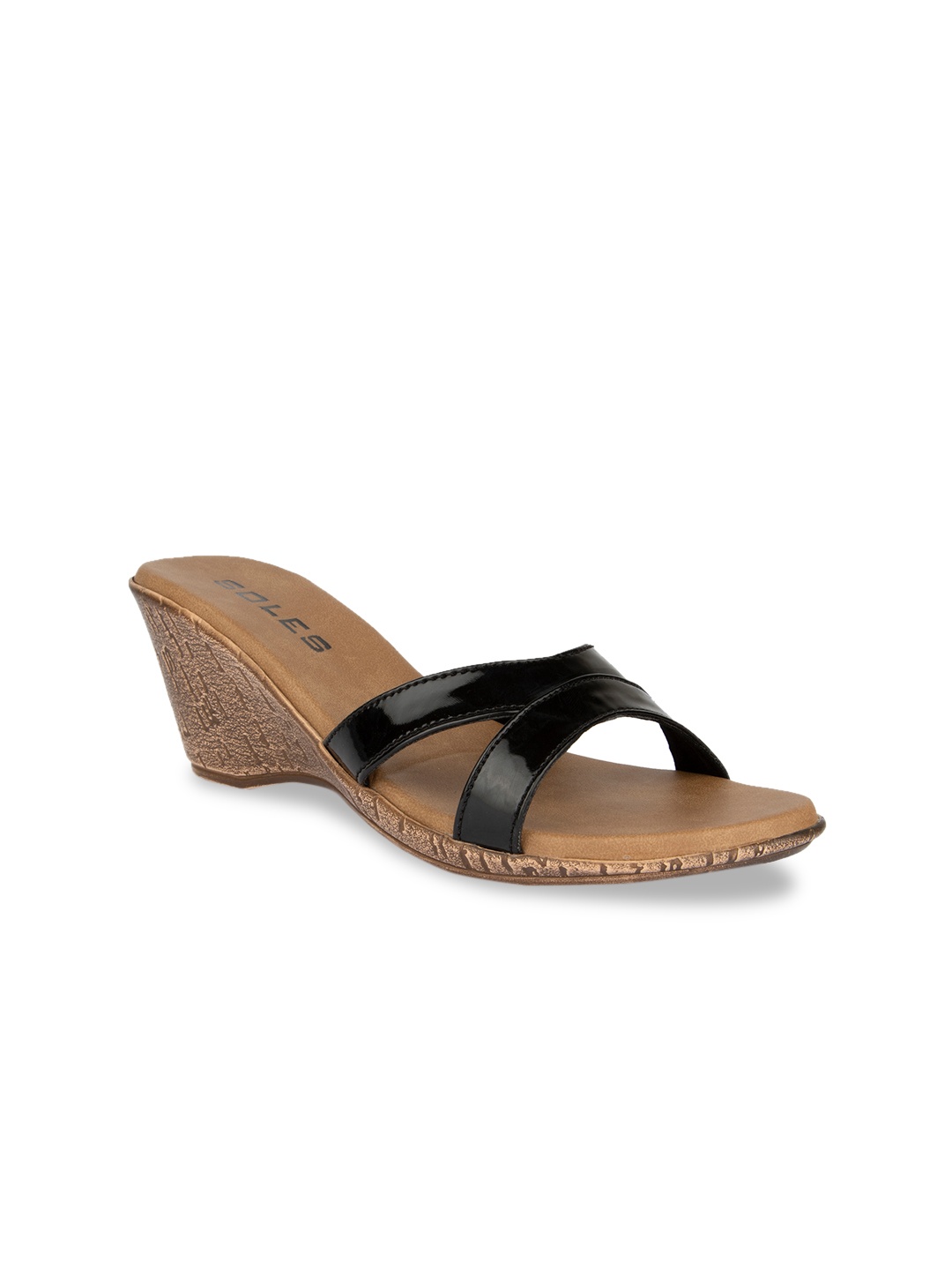 

SOLES Women Black Solid Wedges