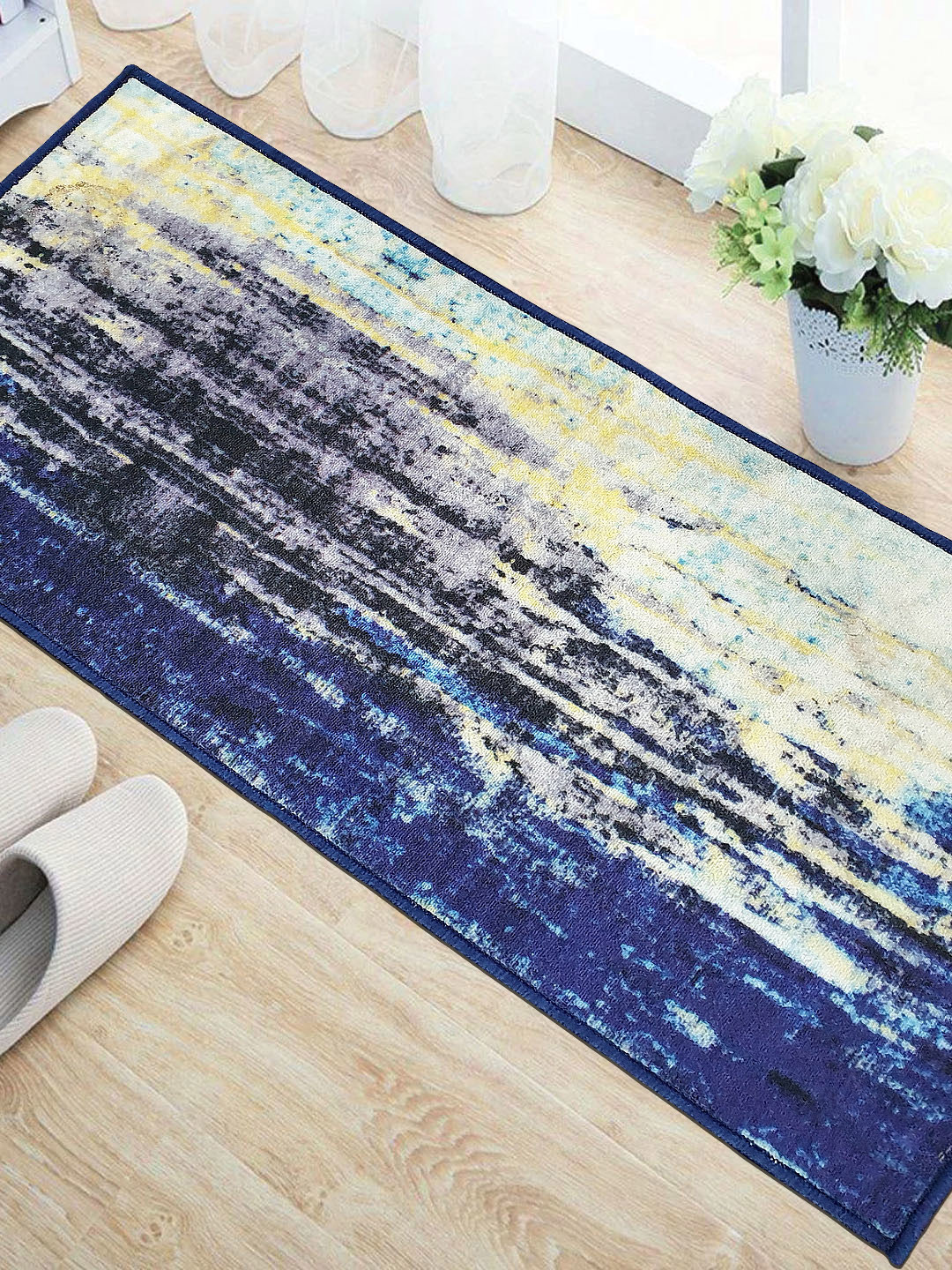 

Status Blue & Black Printed Rectangular Super Vintage Persian Floor Runner