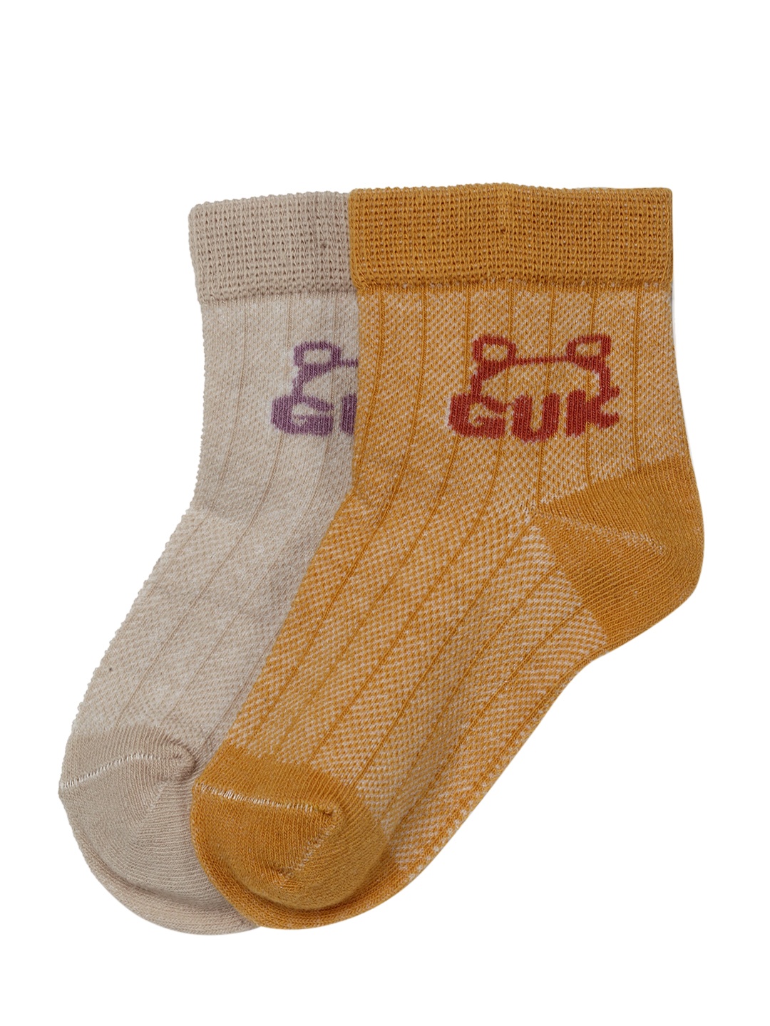 

J Style Kids Pack of 2 Ankle Length Socks, Mustard