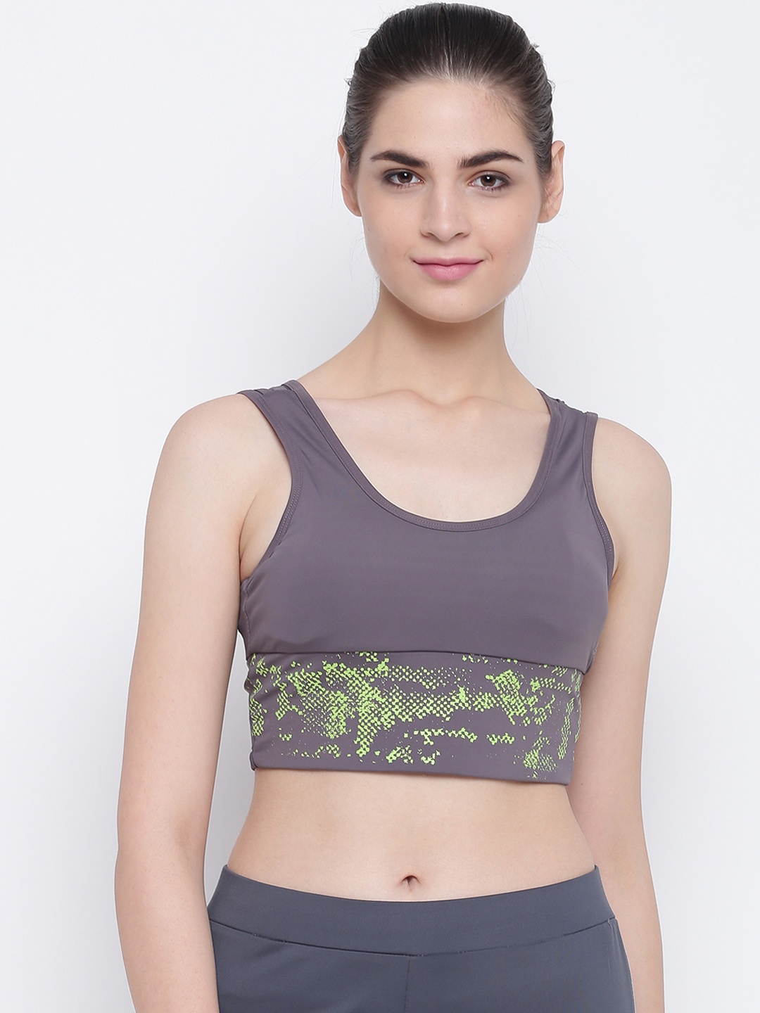 

FILA Women Grey Solid Bralette Top
