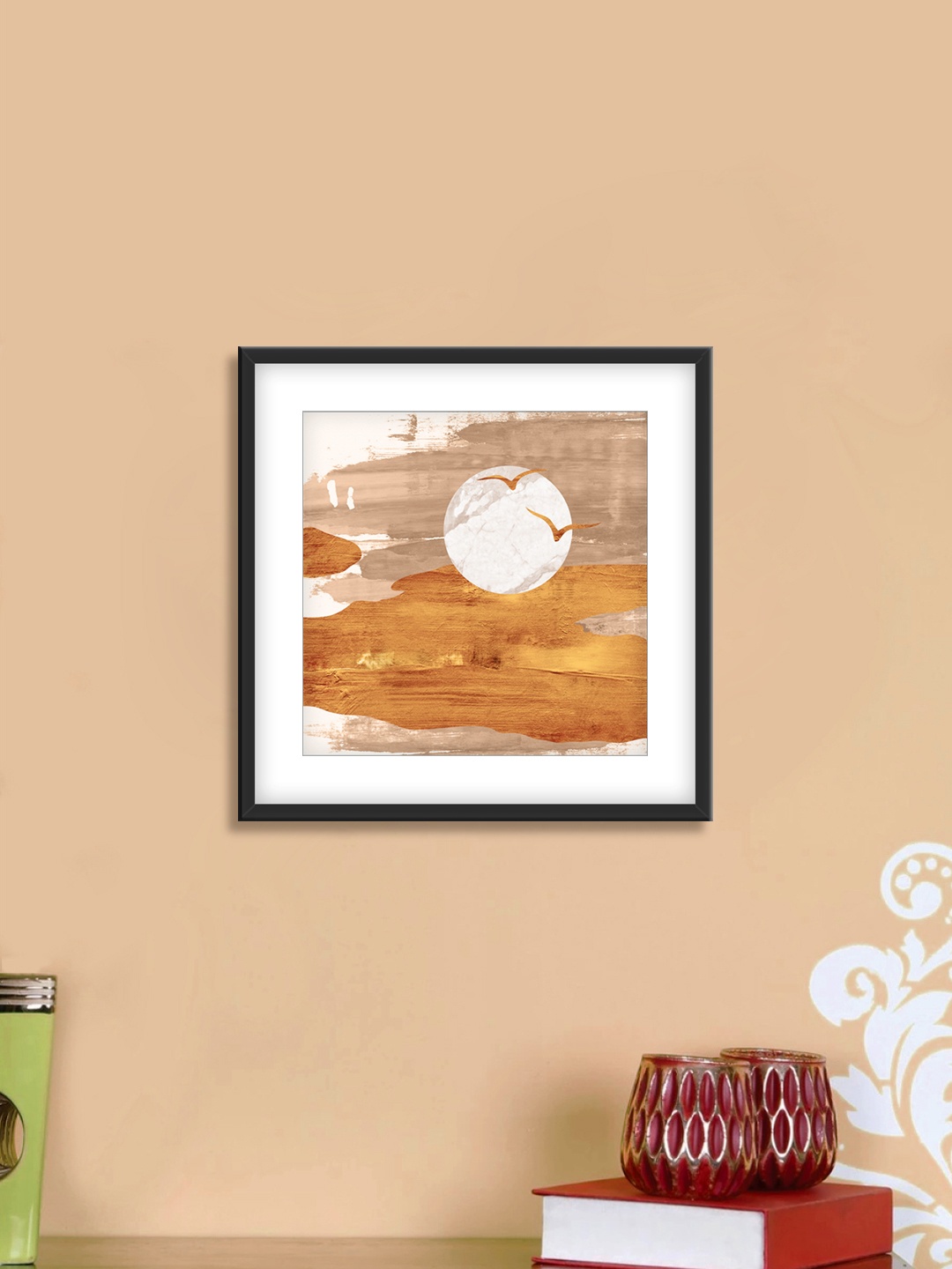 

999Store Brown & Beige Cotton Canvas Digitally Printed Wall Art