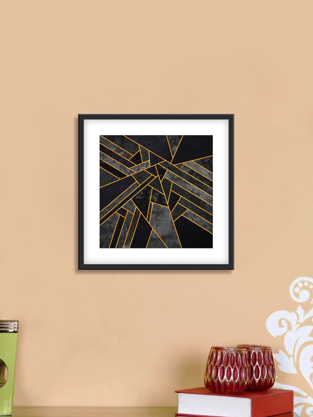 

999Store Black & Grey Abstract Cotton Canvas Digitally Printed Wall Art