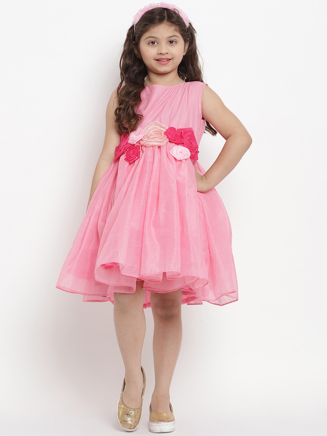

Bitiya by Bhama Girls Pink Embellished Fit and Flare Dress