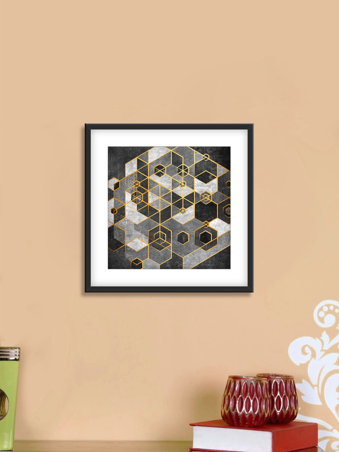 

999Store Black & Grey Abstract Cotton Canvas Digitally Printed Wall Art