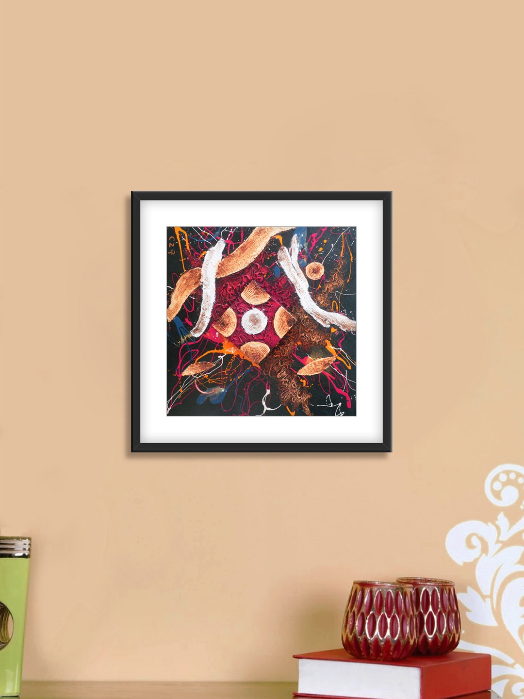 

999Store Brown & Black Abstract Pattern Cotton Canvas Digitally Printed Wall Art