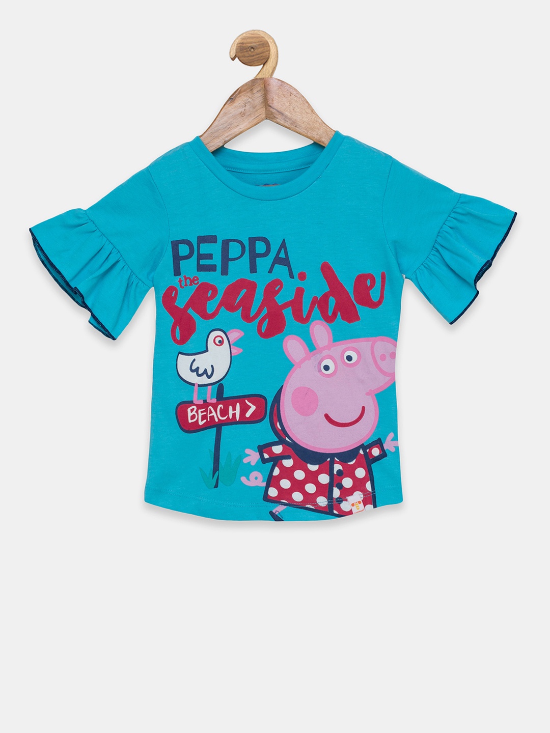 toothless Girls Blue Peppa Pig Printed T-shirt with Trousers