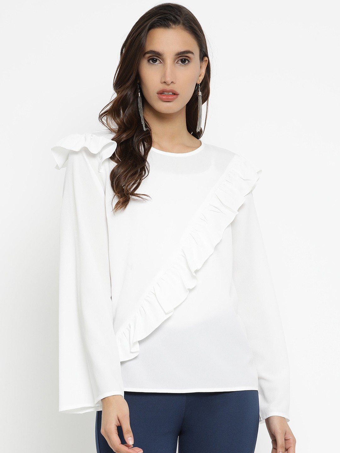 

Kazo Women White Solid Top
