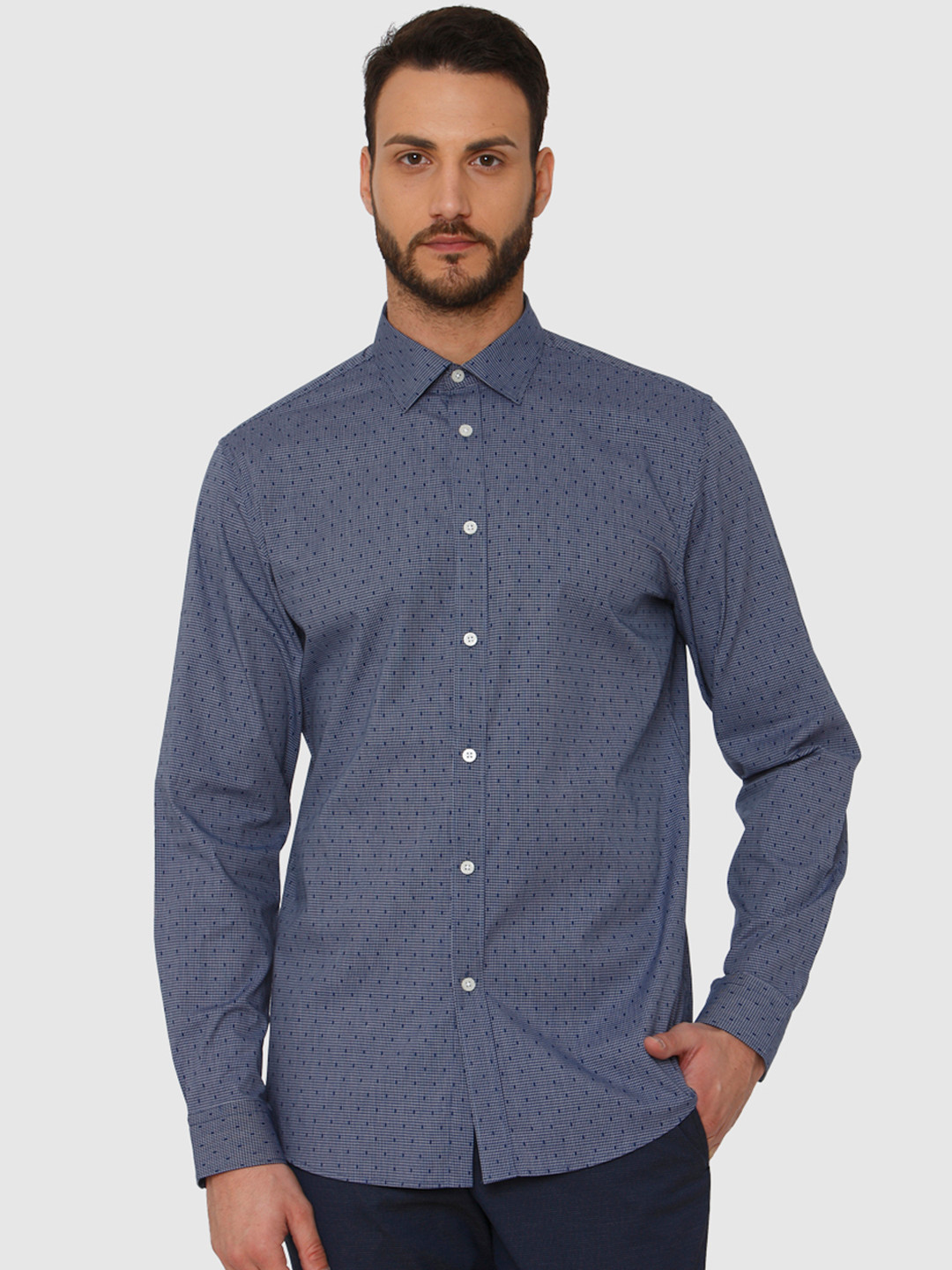 

SELECTED Men Blue Slim Fit Checked Formal Shirt