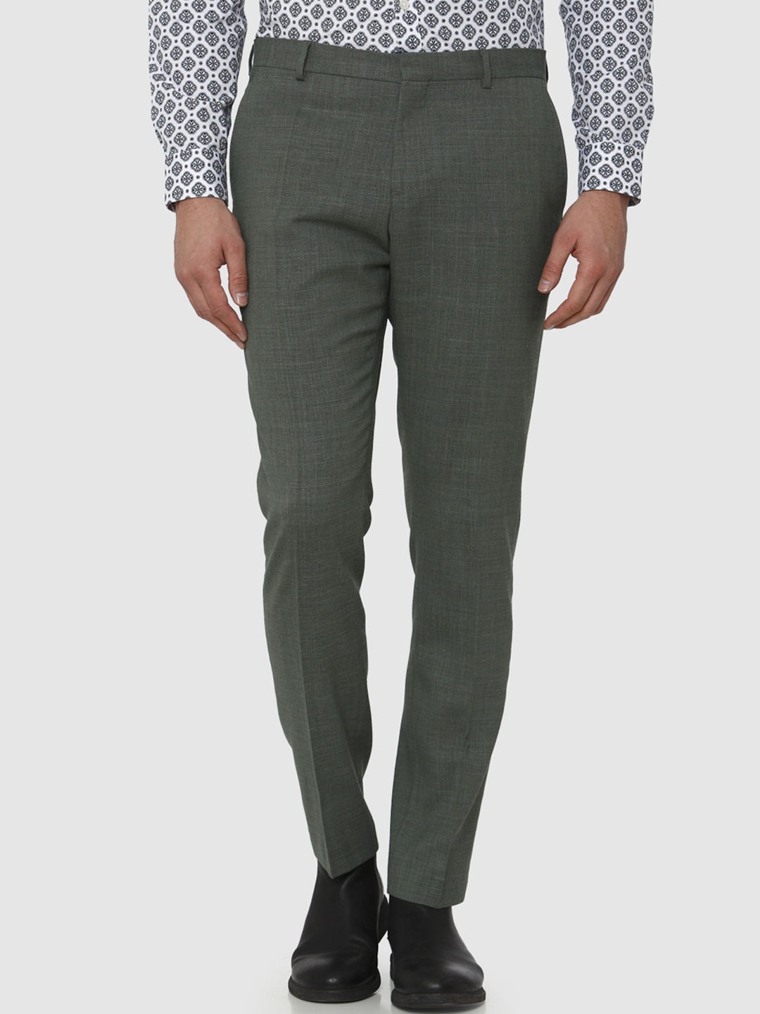 

SELECTED Men Green Slim Fit Solid Formal Trousers