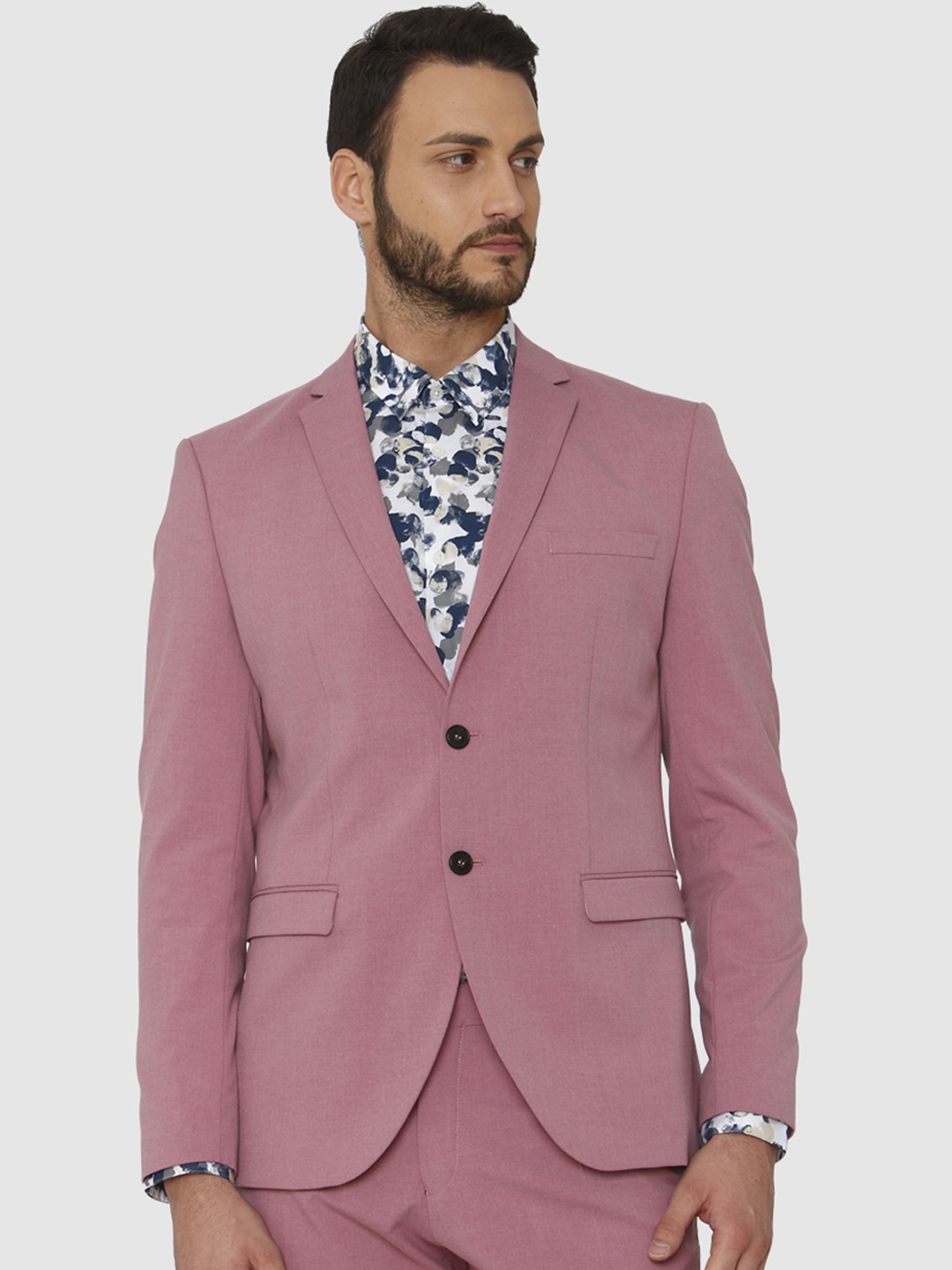 

SELECTED Men Pink Solid Slim-Fit Single-Breasted Blazer