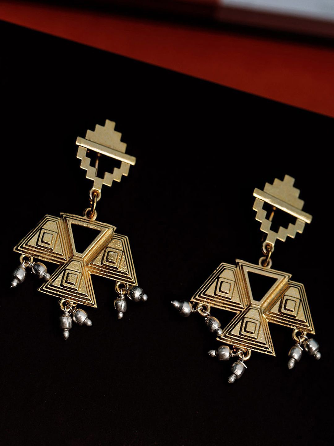

Voylla Gold-Plated & Handcrafted Geometric Drop Earrings
