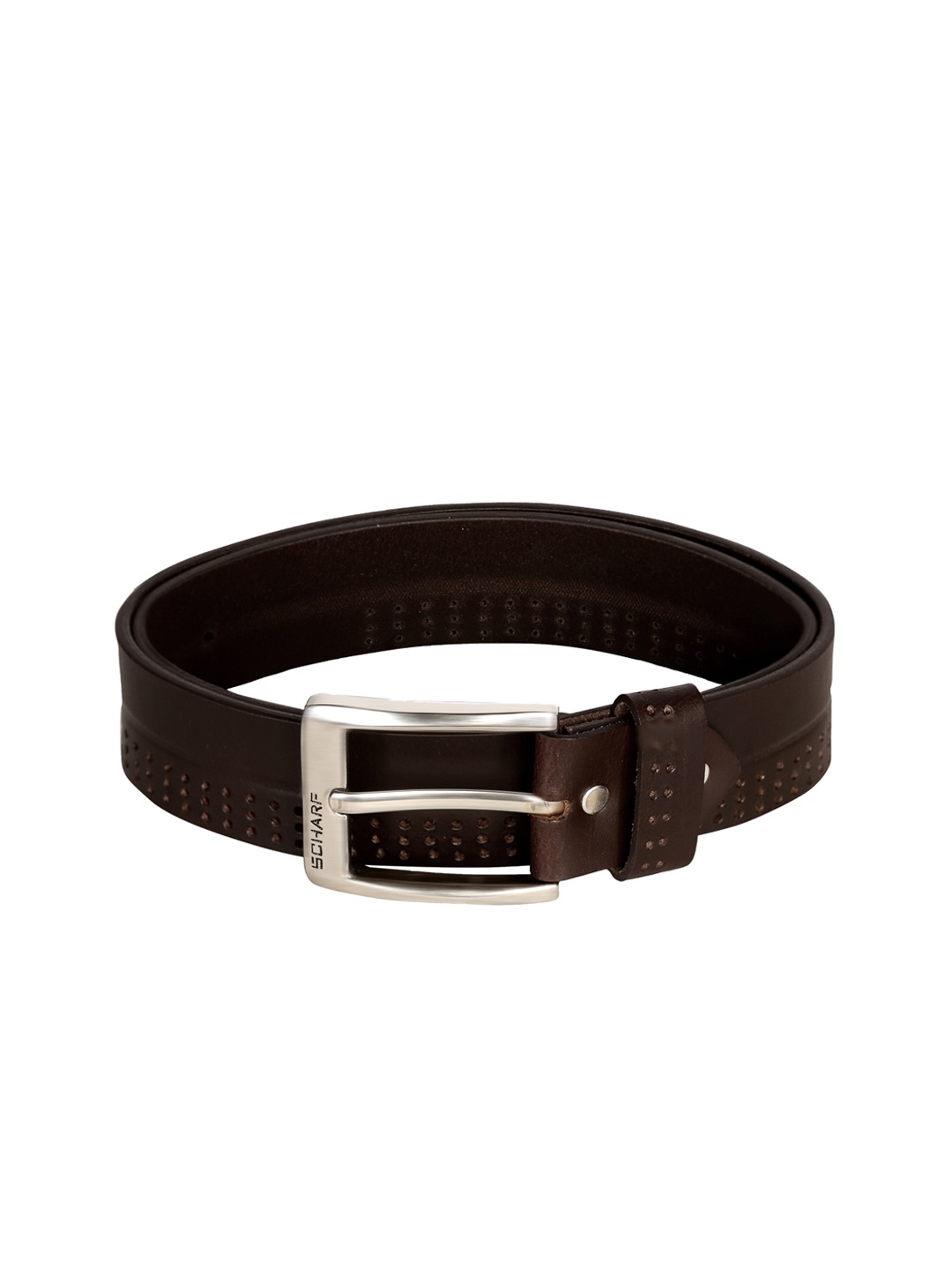 

SCHARF Men Brown Leather Solid Belt