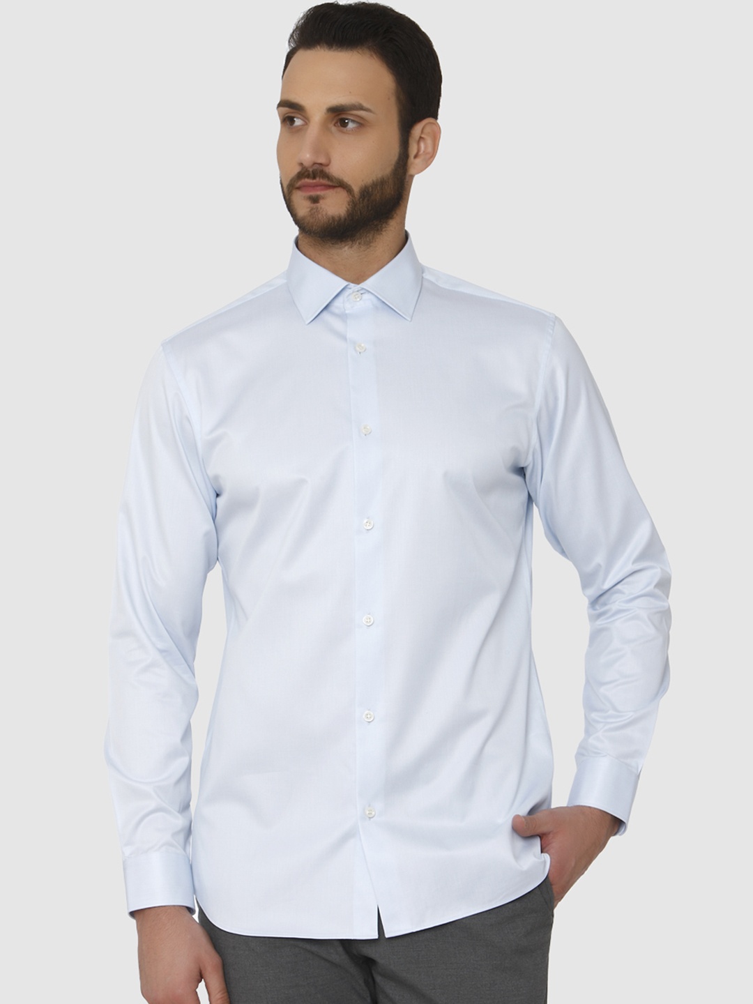 

SELECTED Men Blue Slim Fit Solid Casual Shirt