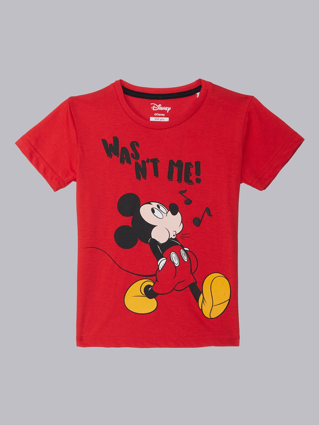 

Kids Ville Boys Red Mickey Friends Printed Round Neck Pure Cotton T-shirt