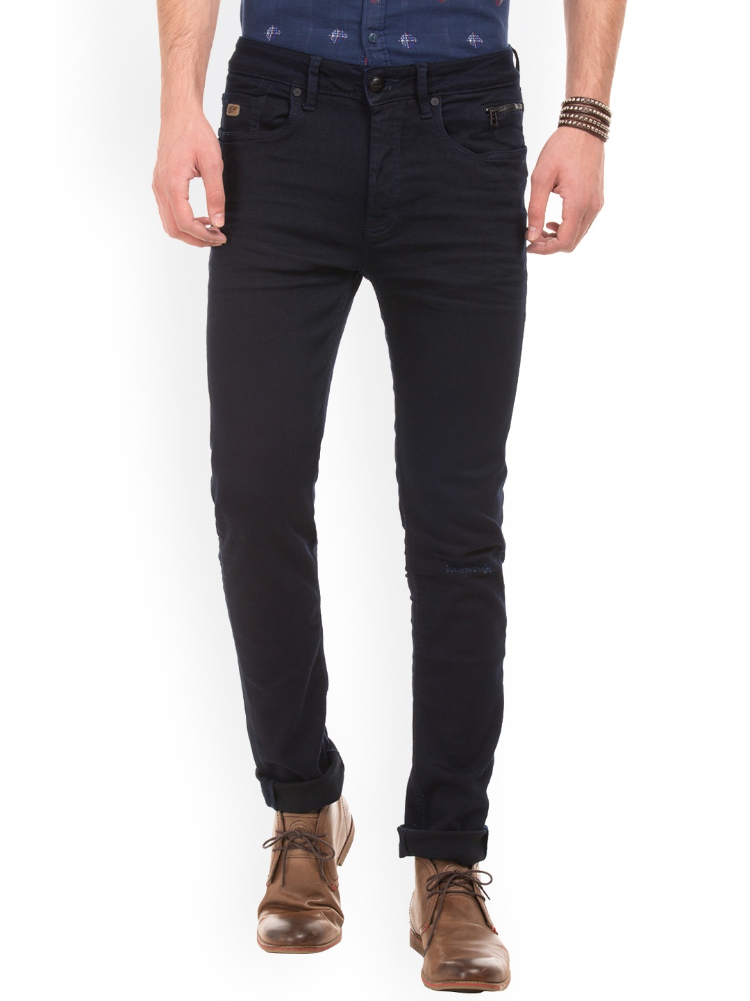 

Ed Hardy Men Navy Blue Skinny Fit Mid-Rise Clean Look Jeans