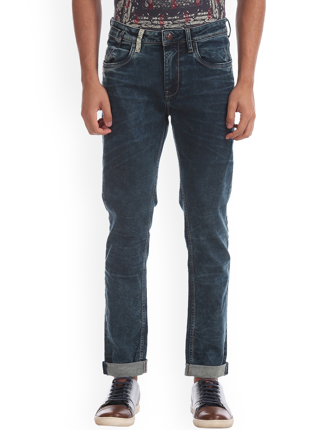 

Ed Hardy Men Blue Skinny Fit Mid-Rise Clean Look Stretchable Jeans