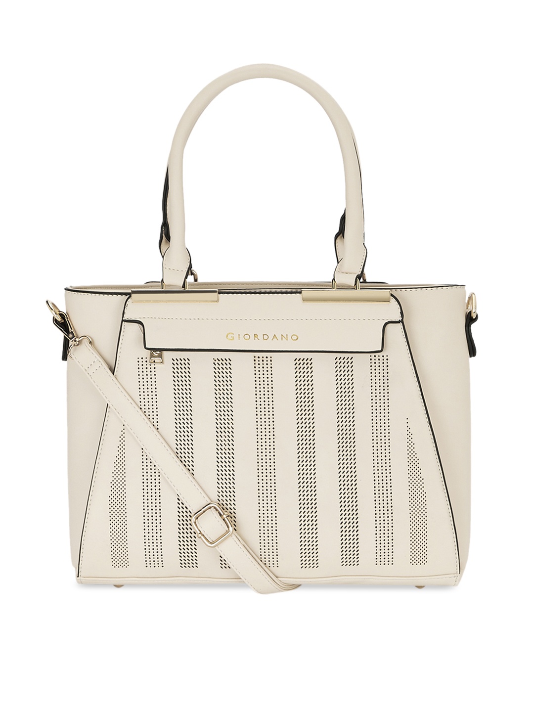 

GIORDANO Off-White Self Design Handheld Bag
