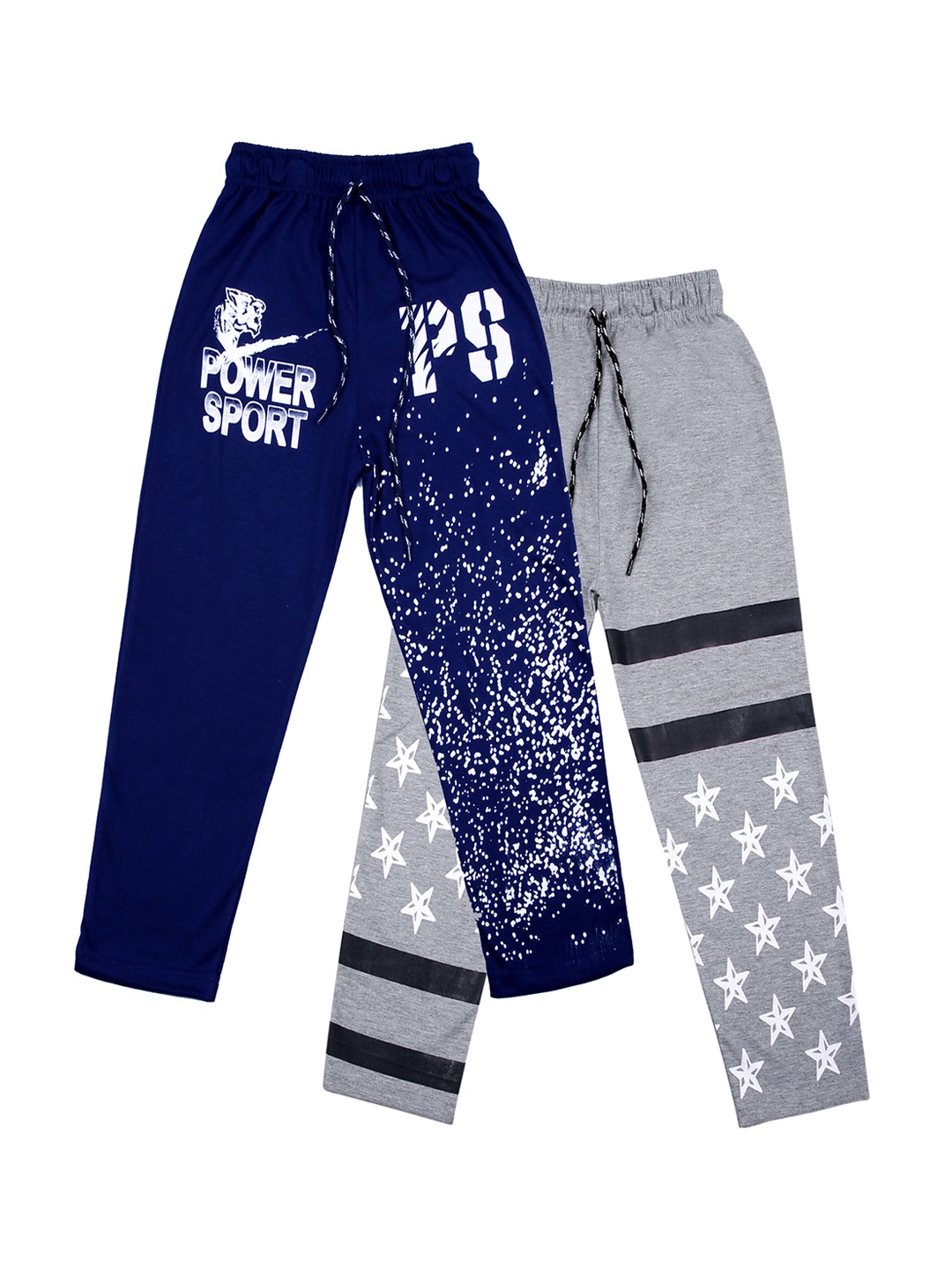 

SWEET ANGEL Kids Pack of 2 Self-Design Track Pants, Navy blue