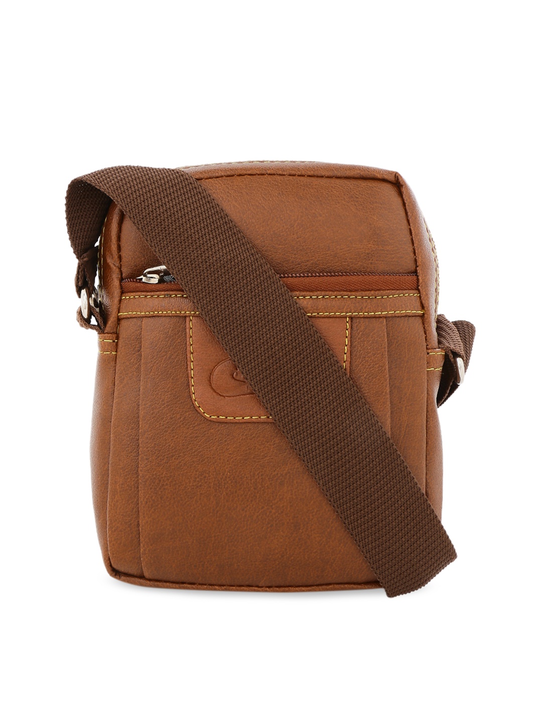 

Leather World Unisex Tan Solid Messenger Bag