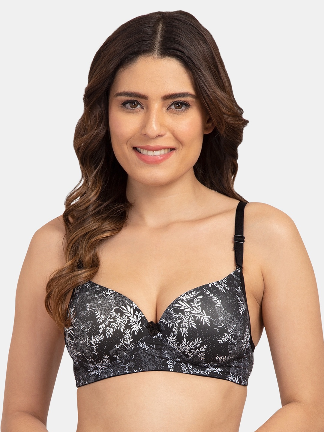 

Tweens Women Black Printed Non-Wired Heavily Padded T-shirt Bra TW15137-PR