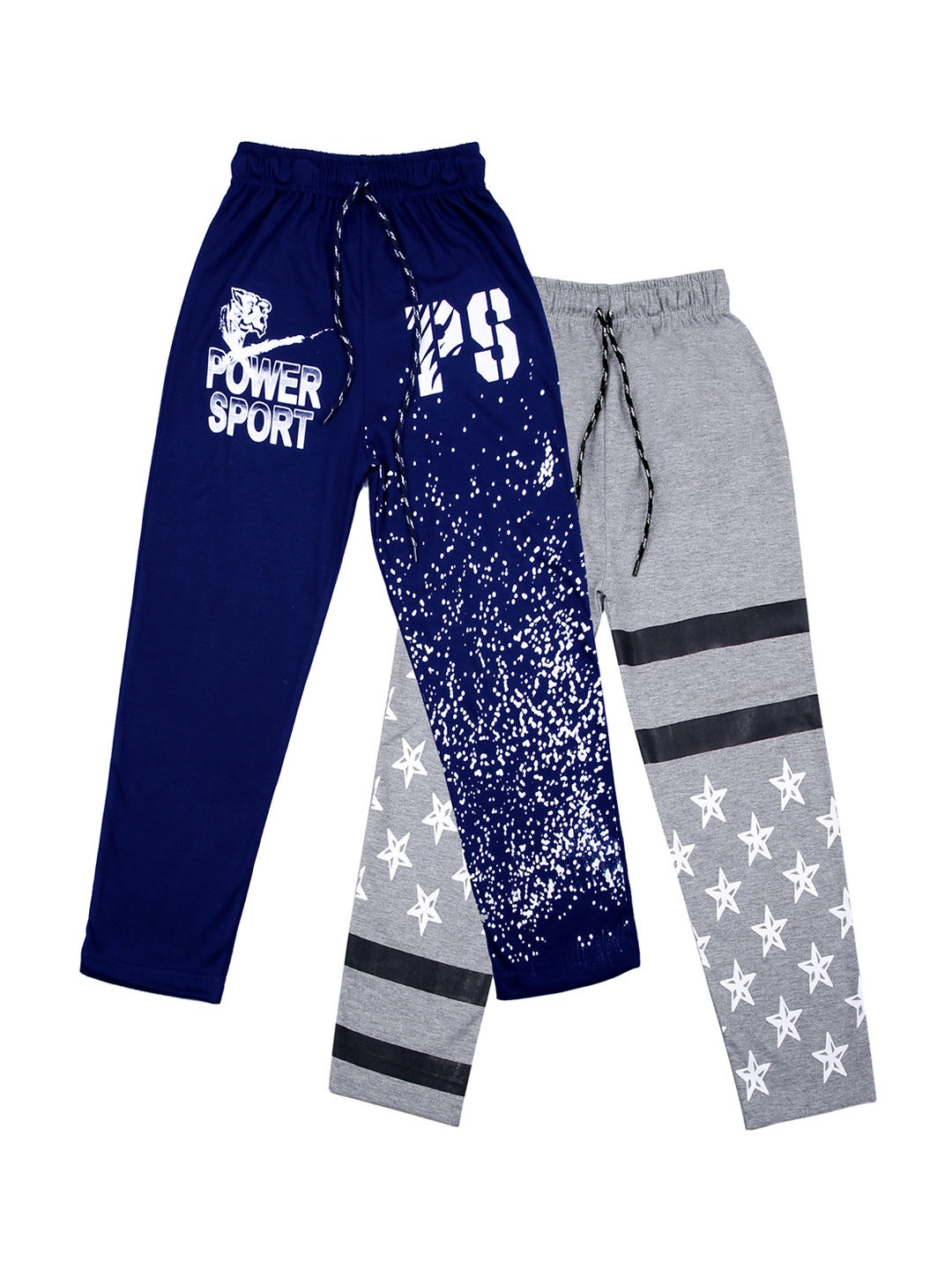 

SWEET ANGEL Kids Pack of 2 Self-Design Track Pants, Navy blue
