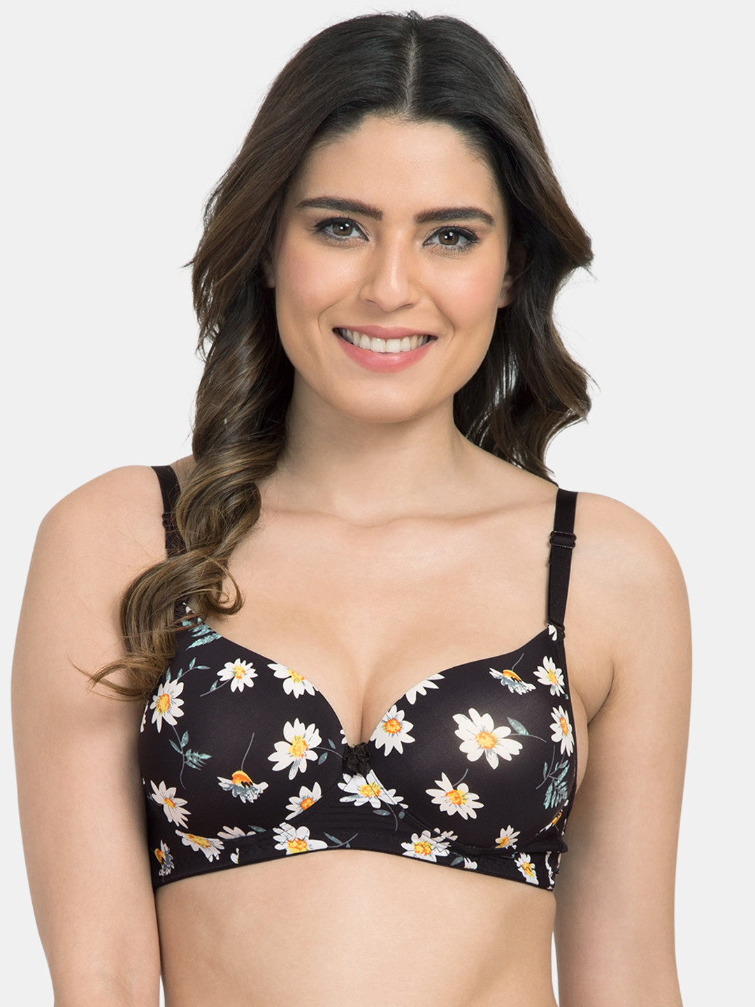 

Tweens Women Black Printed Non-Wired Heavily Padded T-shirt Bra TW1533-PR
