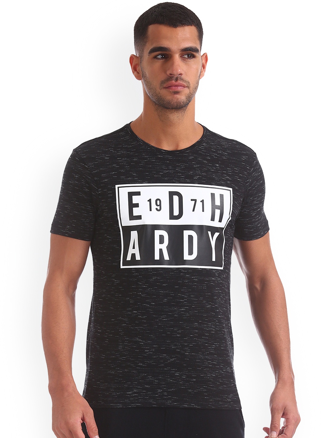 

Ed Hardy Men Black Printed Round Neck T-shirt