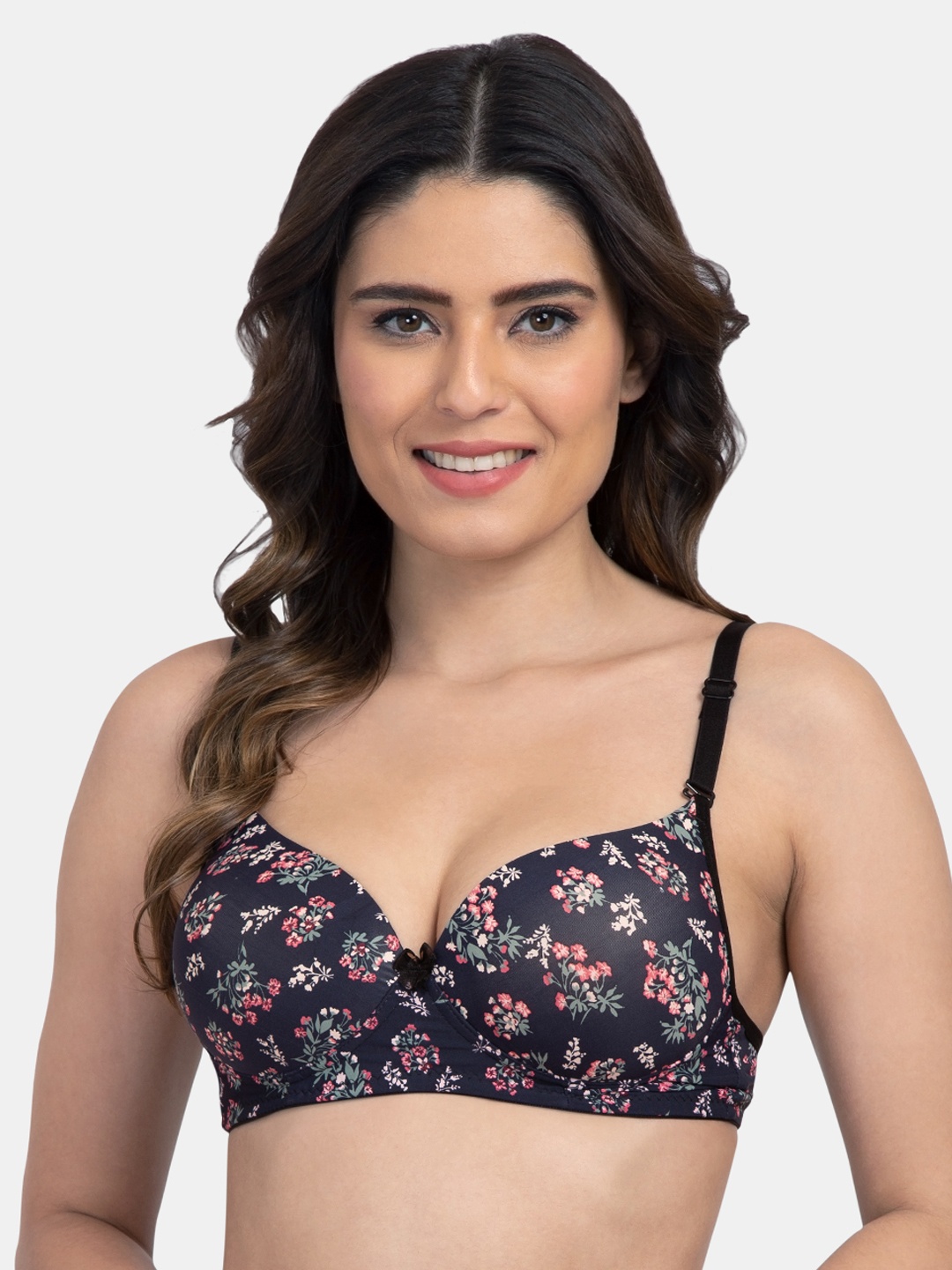 

Tweens Women Navy Blue Printed Non-Wired Heavily Padded T-shirt Bra TW15139-PR