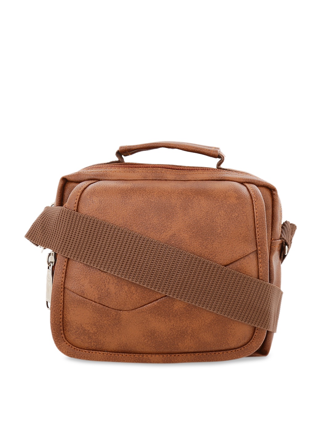

Leather World Tan Brown Solid Tote Bag