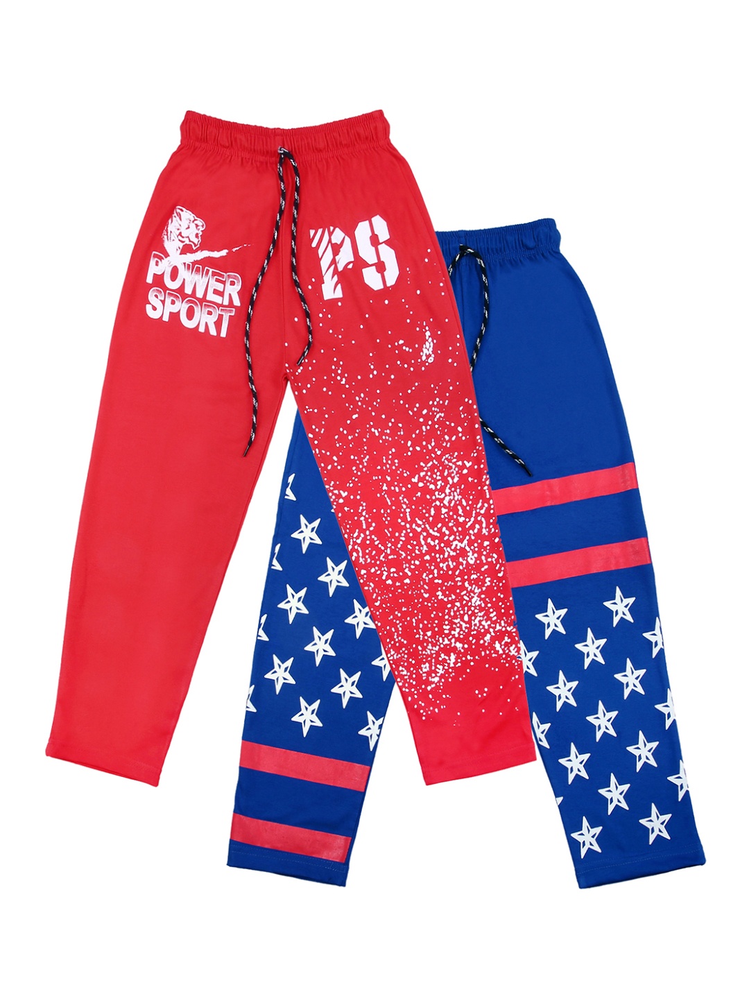 

SWEET ANGEL Kids Pack of 2 Printed Track Pants, Red