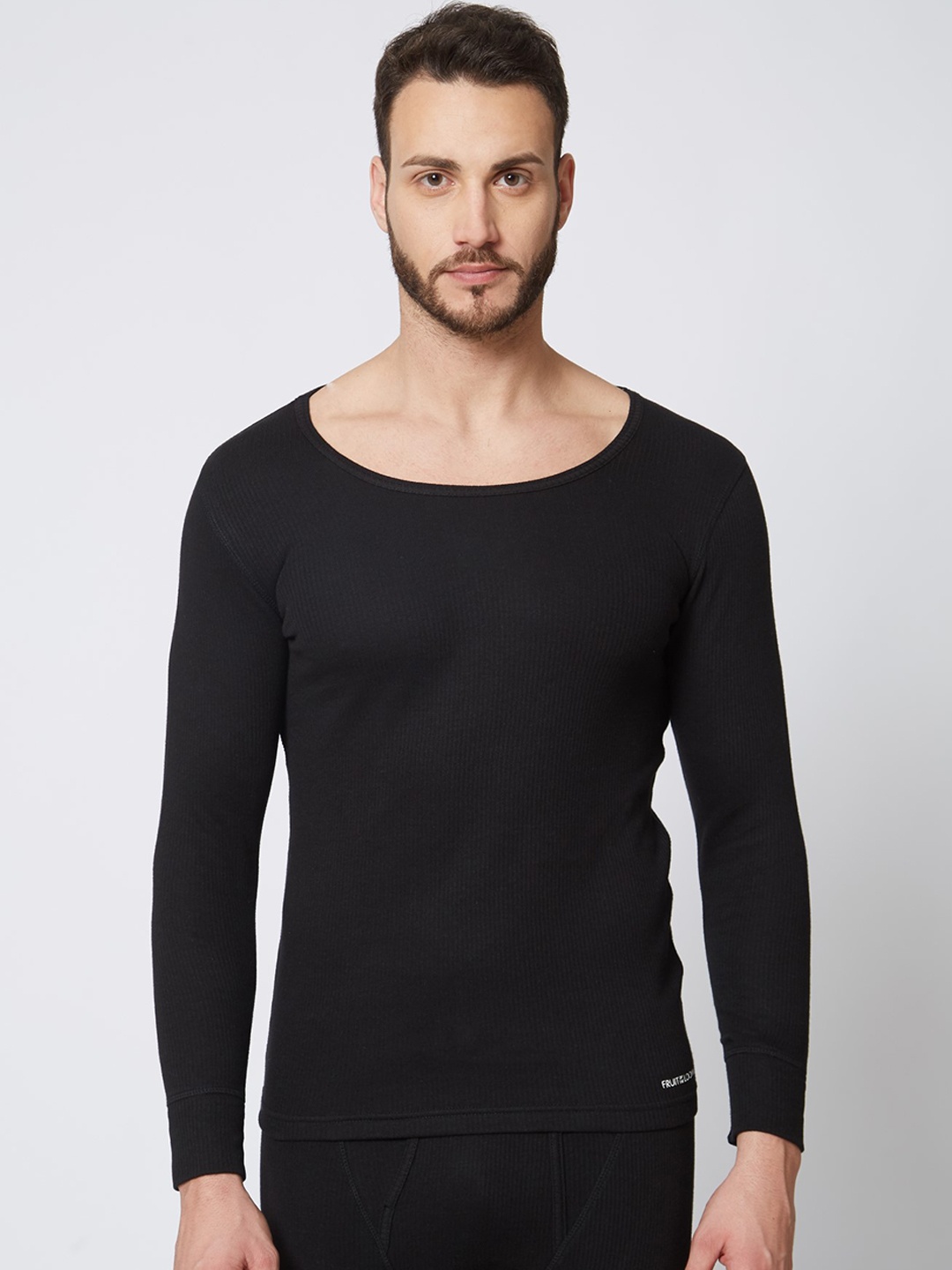 

Fruit of the Loom Men Black Solid Thermal Top MLT01 -A1S2
