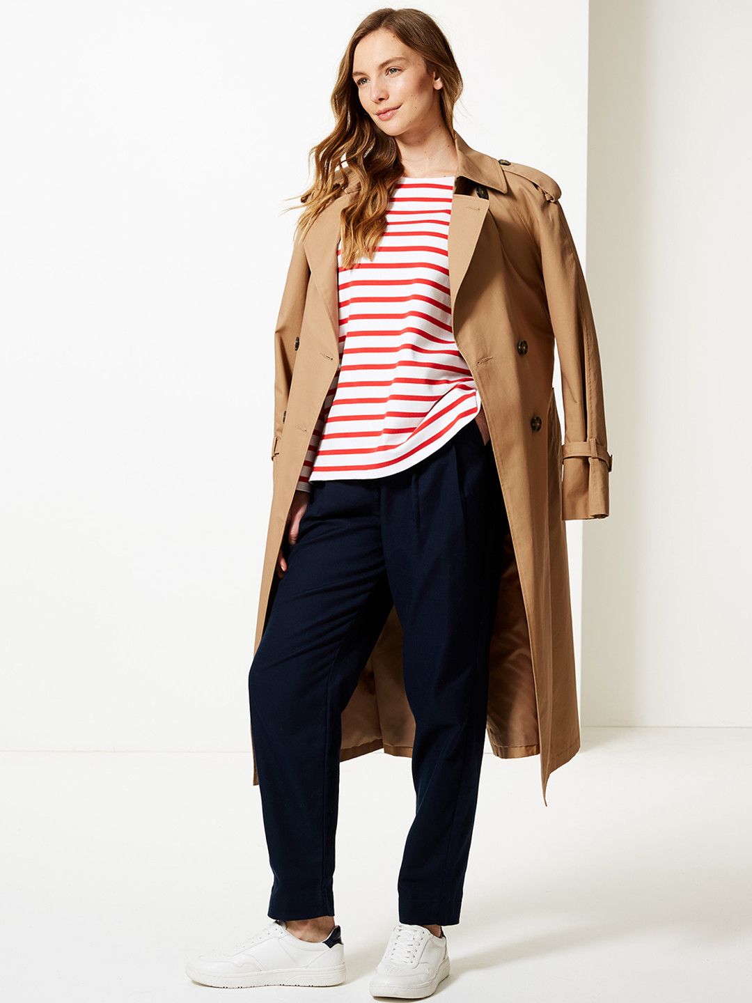 

Marks & Spencer Women Red & White Striped Top
