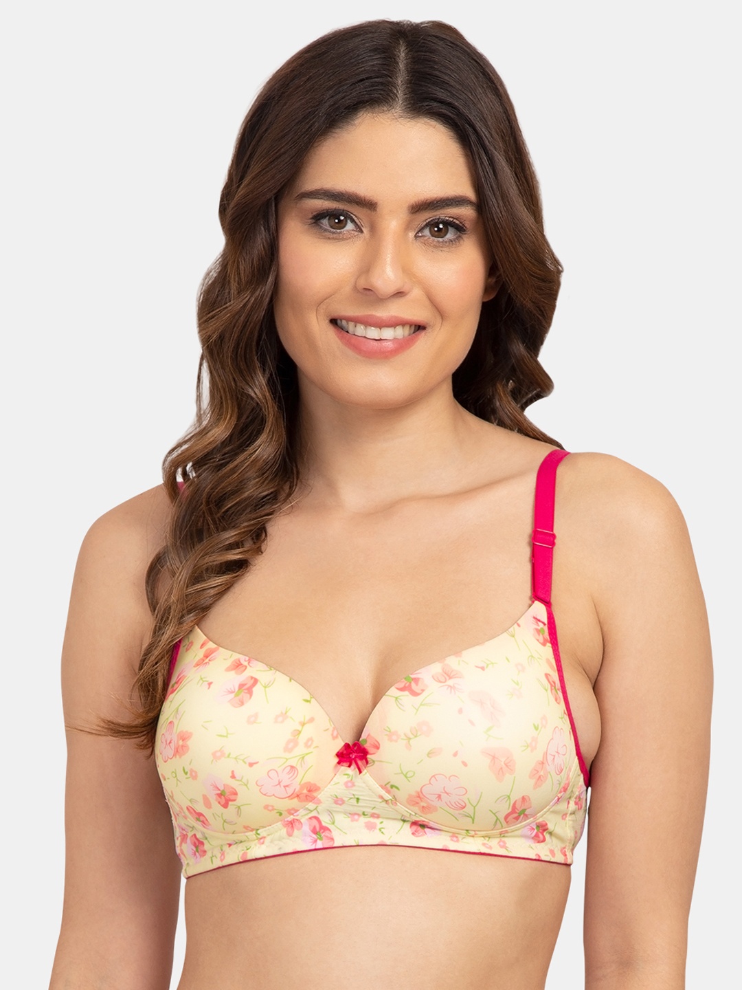 

Tweens Cream-Coloured Printed Non-Wired Heavily Padded T-shirt Bra TW15133