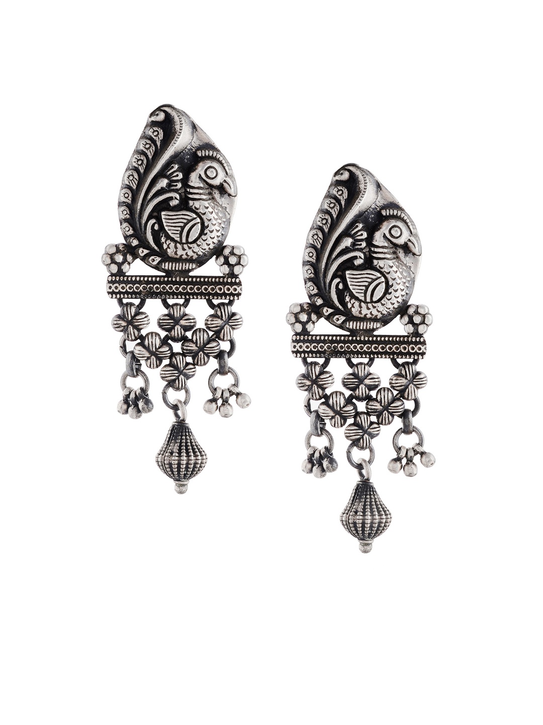 

Silvermerc Designs Silver-Toned Circular Drop Earrings