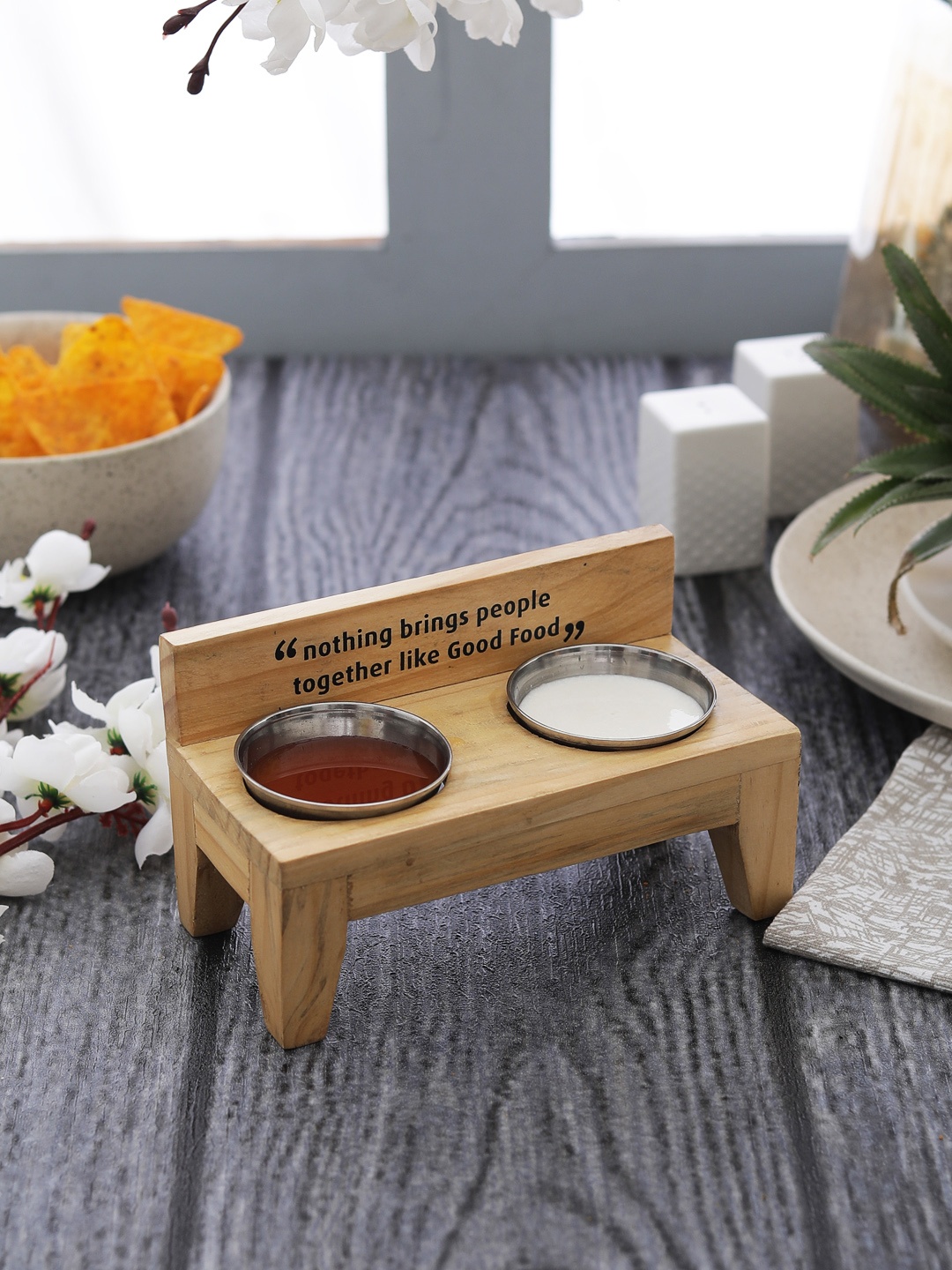 

EK DO DHAI Brown Solid Wood Set