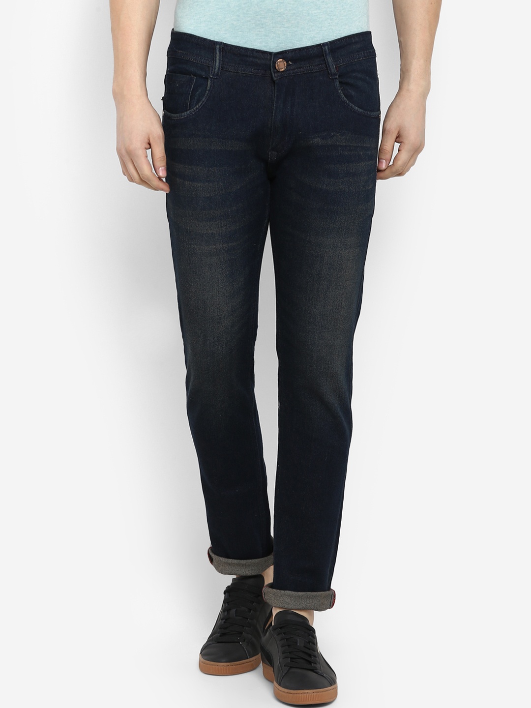 

Routeen Men Blue Slim Fit Mid-Rise Clean Look Stretchable Jeans