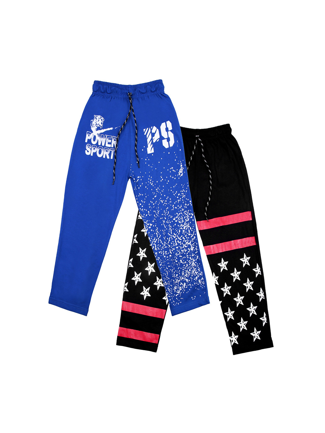 

SWEET ANGEL Kids Pack of 2 Self-Design Track Pants, Blue