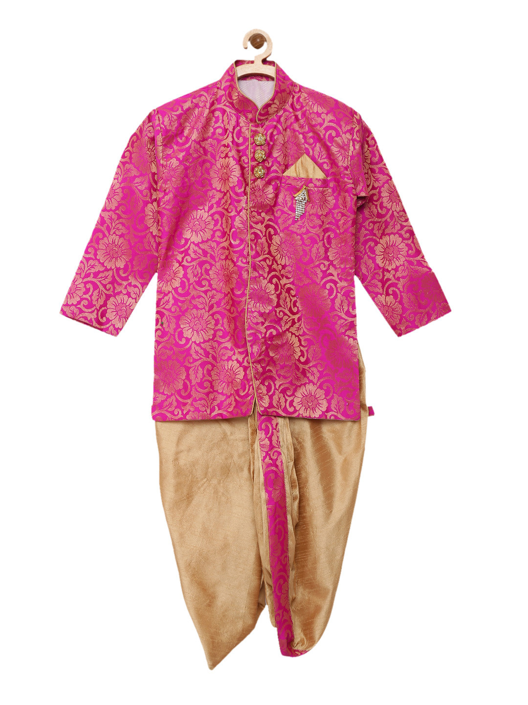 

Kidling Boys Pink & Beige Sherwani with Dhoti