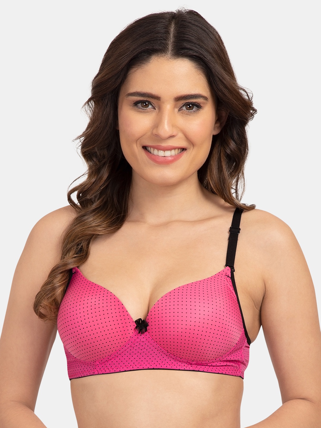 

Tweens Women Pink Printed Non-Wired Heavily Padded T-shirt Bra TW15146-PR