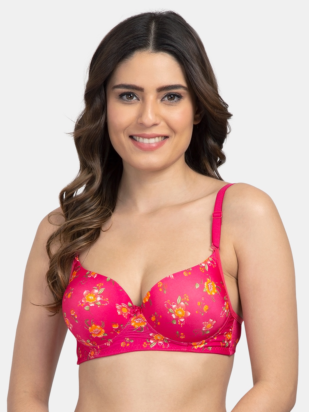 

Tweens Women Pink Printed Non-Wired Heavily Padded T-shirt Bra TW1581-PR