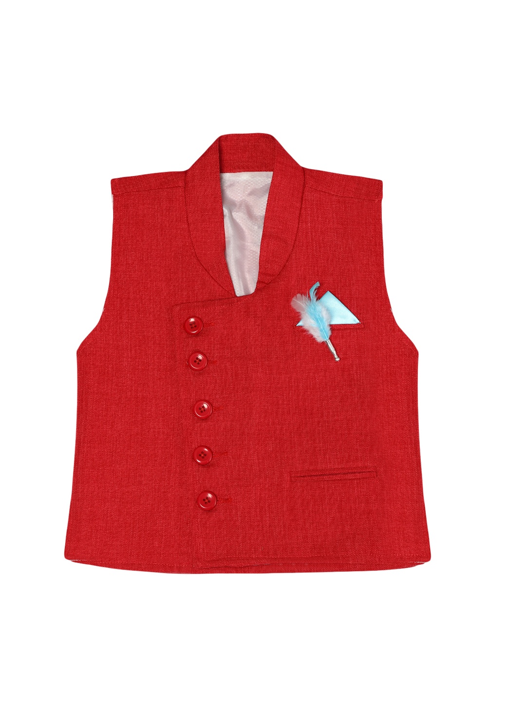 

Kidling Boys Red Solid Waistcoat