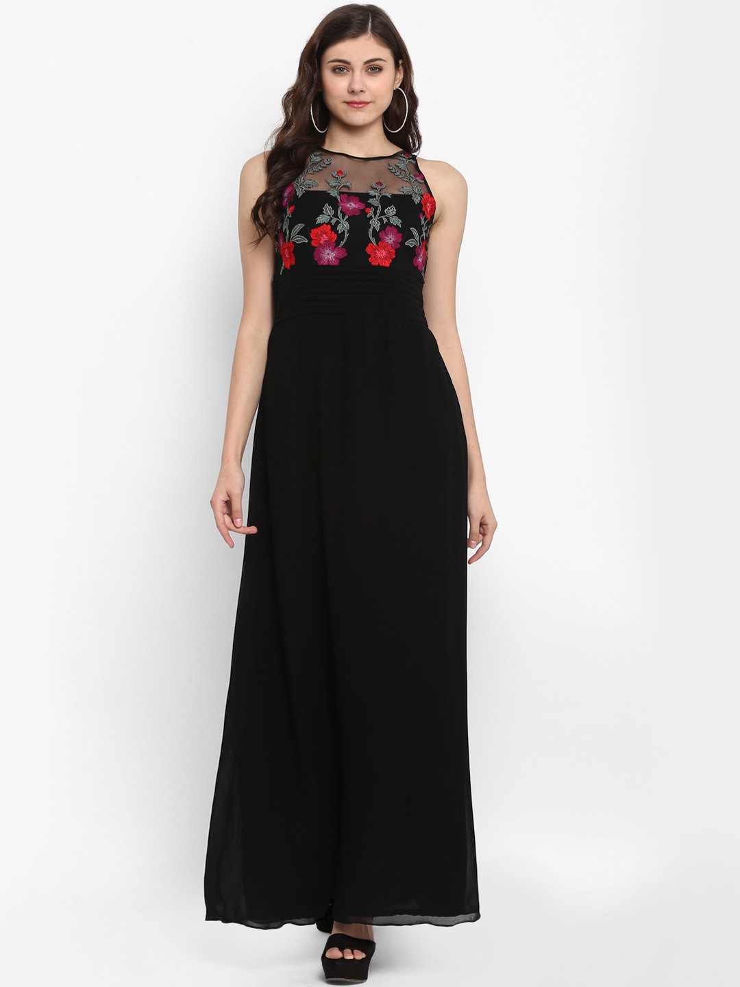 

Taurus Women Black Solid Maxi Dress