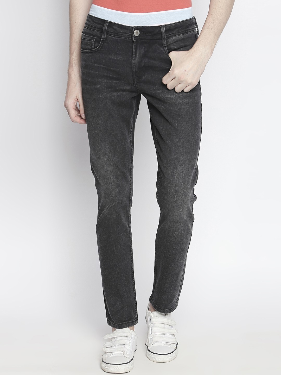 

SF JEANS by Pantaloons Men Black Skinny Fit Mid-Rise Clean Look Jeans