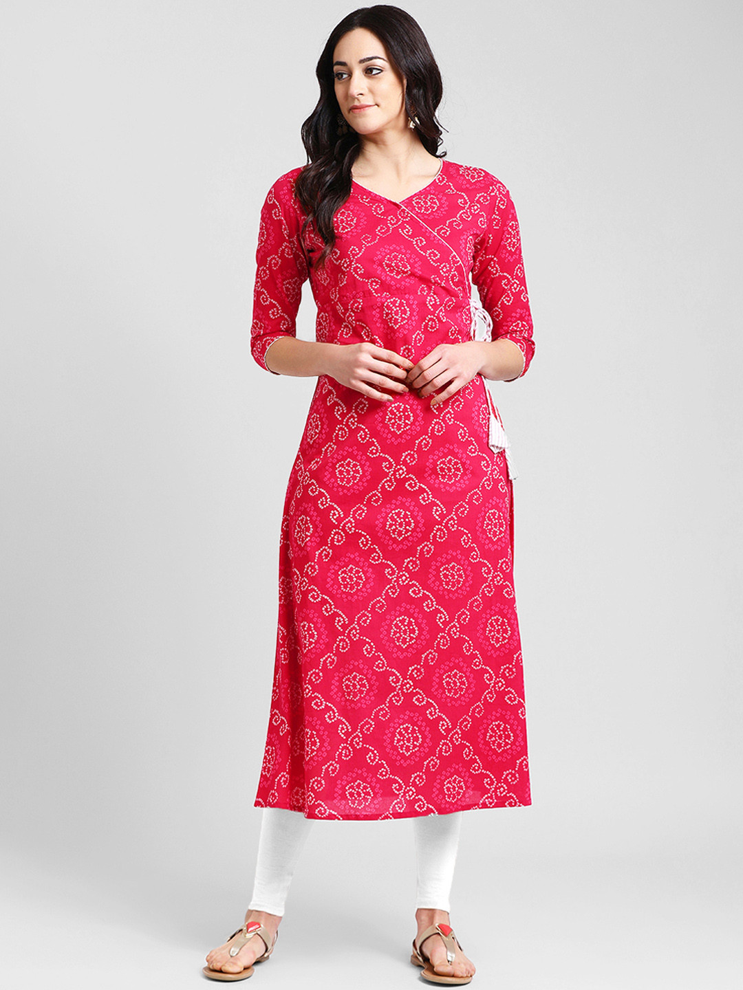 

Azira Women Pink Printed A-Line Kurta