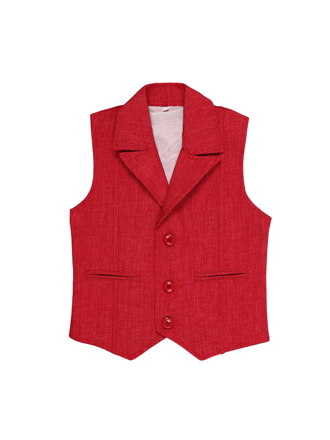 Kidling Boys Red Solid Waistcoat