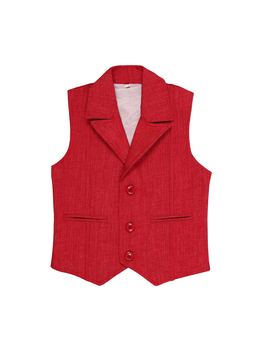 

Kidling Boys Red Solid Waistcoat